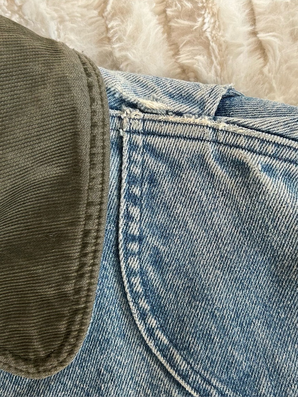 Made in USA LL Bean Vintage Chore Coat Barn Jacket Denim - Picture 8 of 13